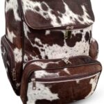 tricolor cowhide backpack bag