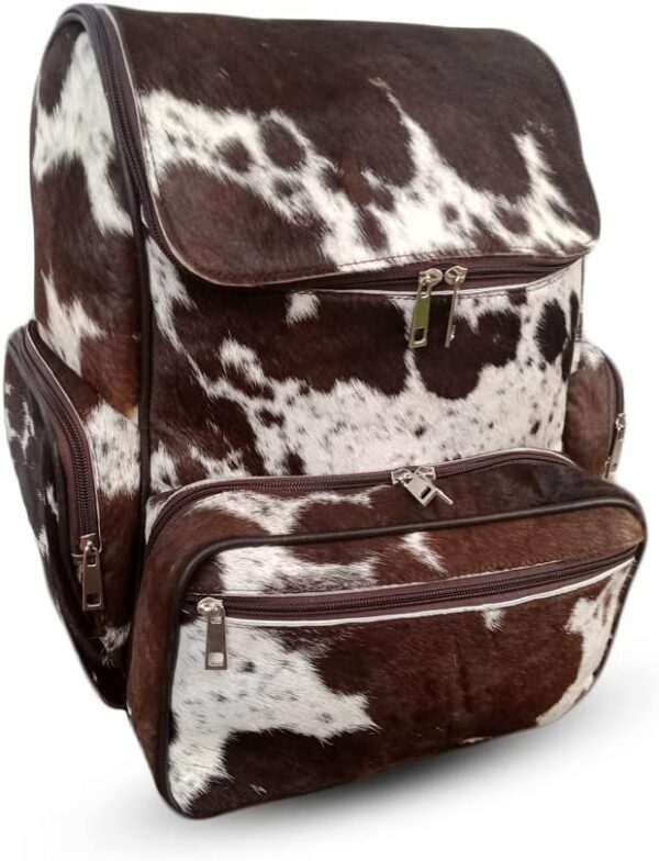 tricolor cowhide backpack bag