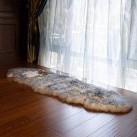 Genuine Sheepskin Rug New Zealand Fluffy Lambskin Rug, Natural Luxury Sheepskin Throw for Bedroom Living Room Children's Room - Premium Area Rug Chair Cover (2×6 Feet, Grey Tip)